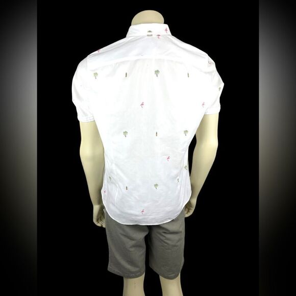 Ted Baker S/S Button Down with Tropical Motif Size 4 (Small) Like New Condition - Picture 3 of 8
